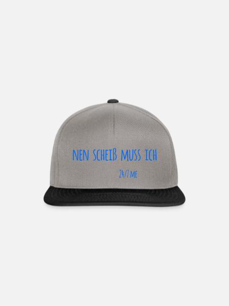 einen scheiß muss ich - Snapback Cap - Graphit/Schwarz