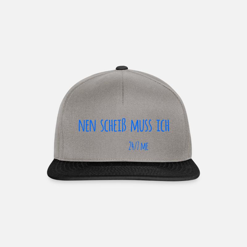 einen scheiß muss ich - Snapback Cap - Graphit/Schwarz