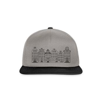 Amsterdam Grachtenhaus - Snapback Cap - Graphit/Schwarz - Vorne