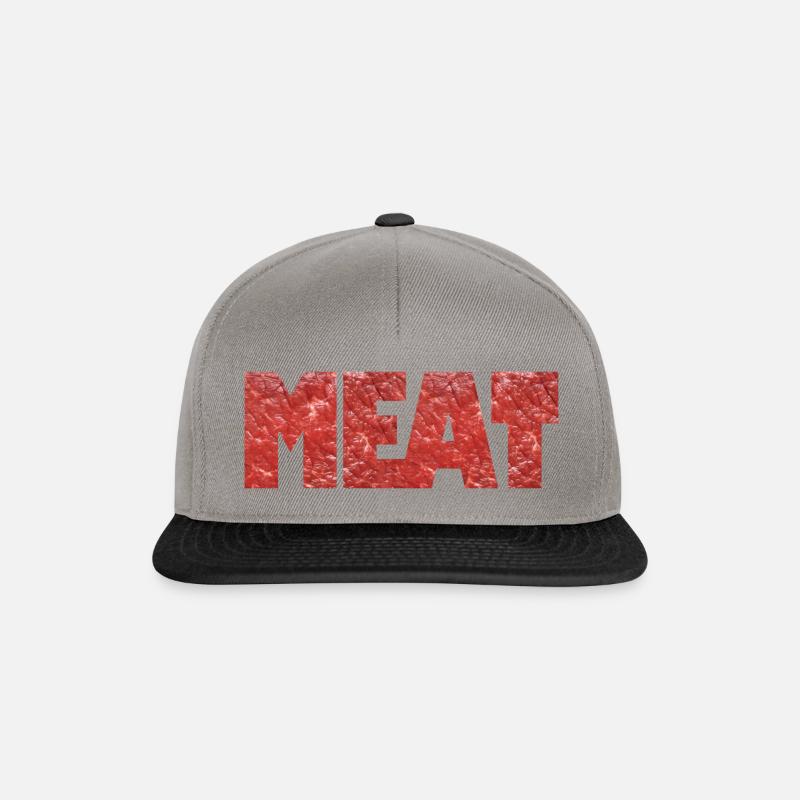 Fleisch - Fleisch - Humor Geschenk - Snapback Cap - Graphit/Schwarz