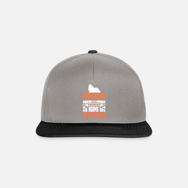 Pferd Pferde - Snapback Cap - Graphit/Schwarz