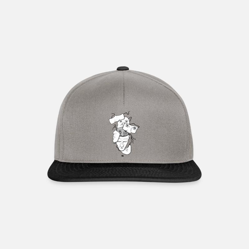 Masks / black and white - Snapback Cap - graphite/black
