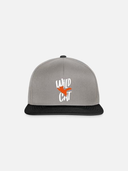katze silhouette wild cat - Snapback Cap - Graphit/Schwarz