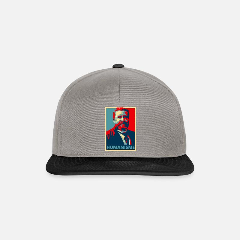 Jean Jaurès - Humanisme - Casquette snapback - gris graphite/noir