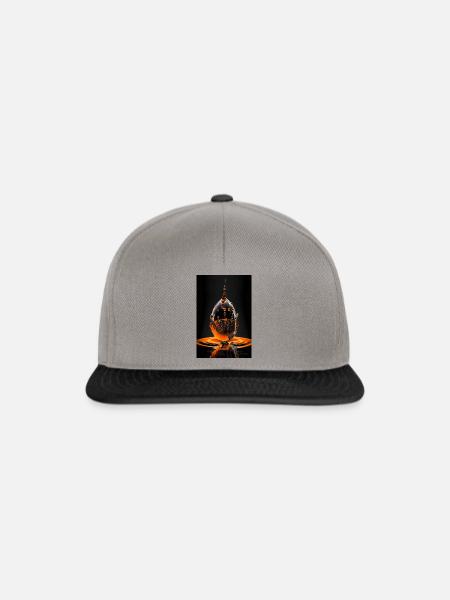 Tropfen orange 4 - Snapback Cap - Graphit/Schwarz