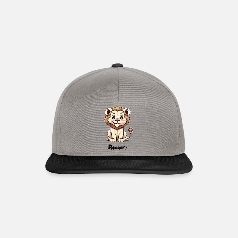 Löwe "Roaaar!" - Snapback Cap - Graphit/Schwarz