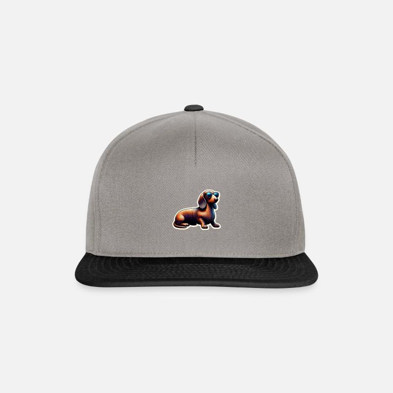 Dackel im Modernen Design - Snapback Cap - Graphit/Schwarz