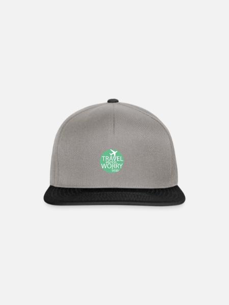 Travel more worry less - mintgrün - Snapback Cap - Graphit/Schwarz