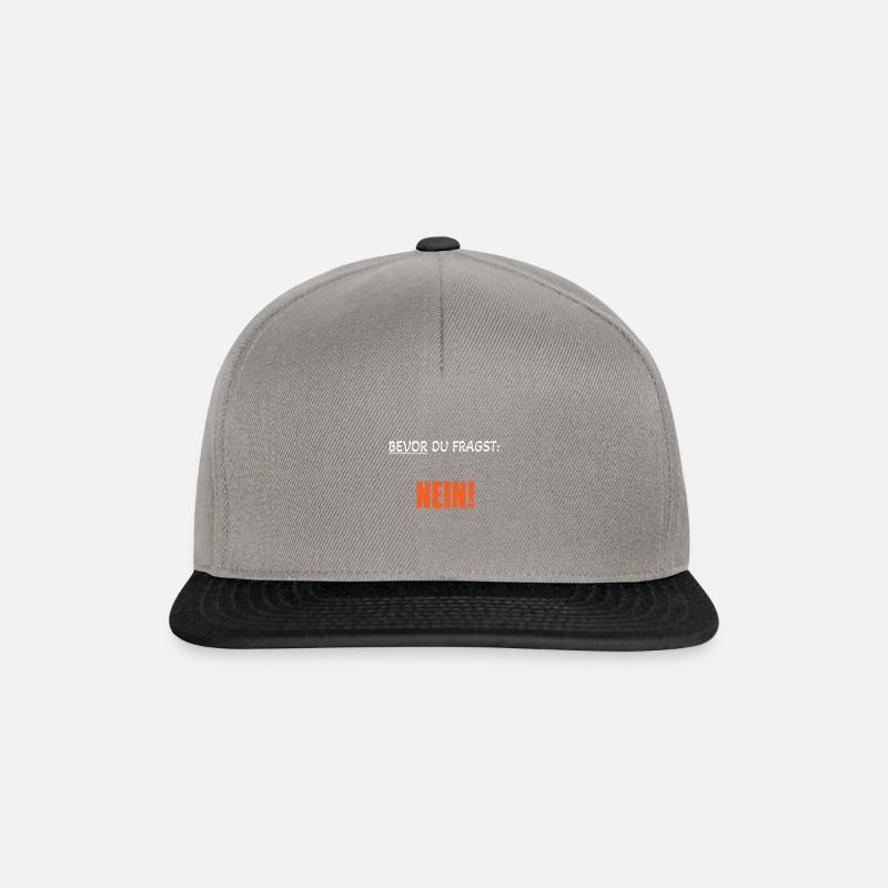 BEVOR DU FRAGST NEIN - Snapback Cap - Graphit/Schwarz