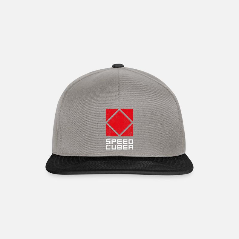 SPEEDCUBER skewb. Cubing-Cube-Cuber-Speedcubing - Casquette snapback - gris graphite/noir