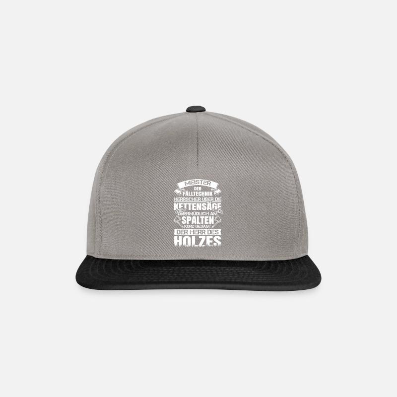 Wald Holz Kettensäge Forst Förster Lustig Geschenk - Snapback Cap - Graphit/Schwarz