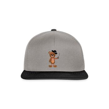 cute bear pirate pirate buccaneer - Snapback Cap - graphite/black - Front
