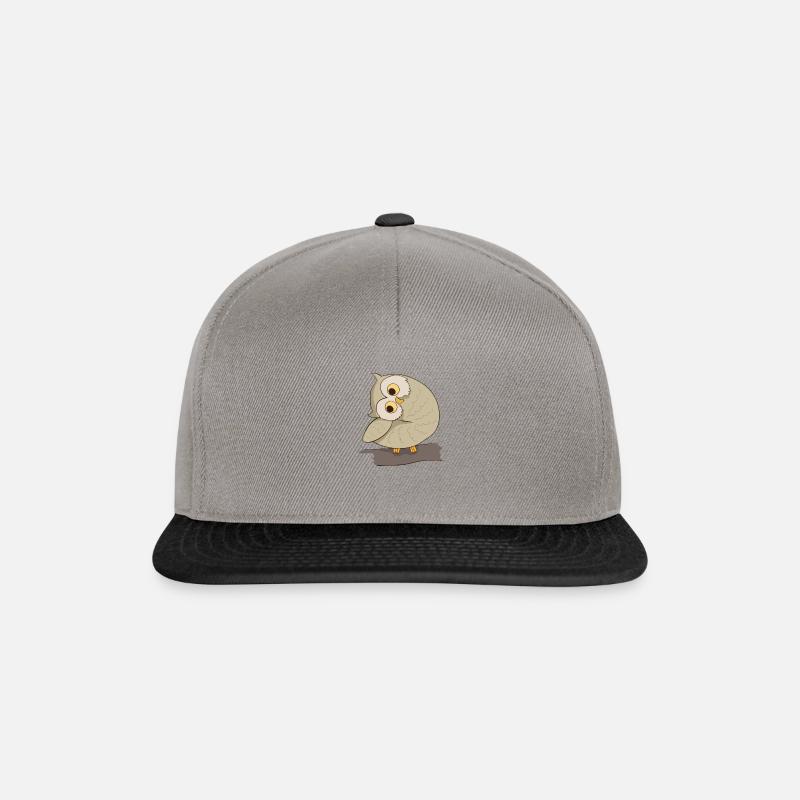 Eule auf dem Ast Geschenk - Snapback Cap - Graphit/Schwarz