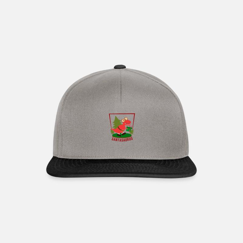 Idée de cadeau de Noël Santa Saurus Dino - Casquette snapback - gris graphite/noir