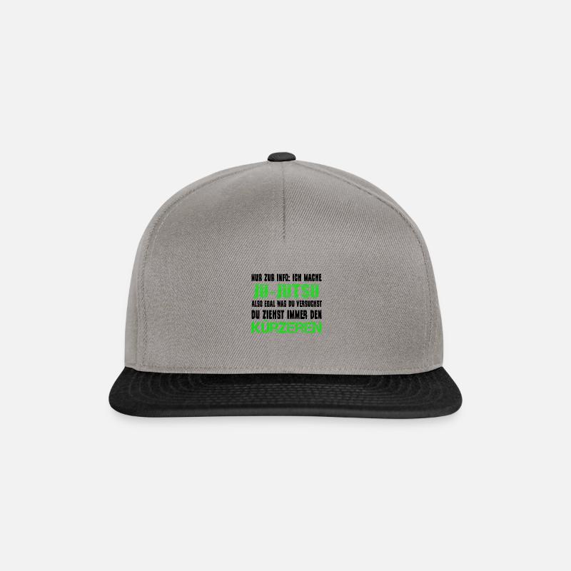 Ju Jutsu Kampfkunst lustiger Spruch - Snapback Cap - Graphit/Schwarz