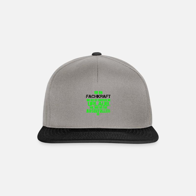 Fachkraft lustig Spruch Beruf - Snapback Cap - Graphit/Schwarz