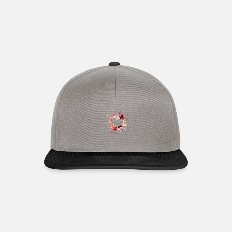 Herz - Snapback Cap - Graphit/Schwarz