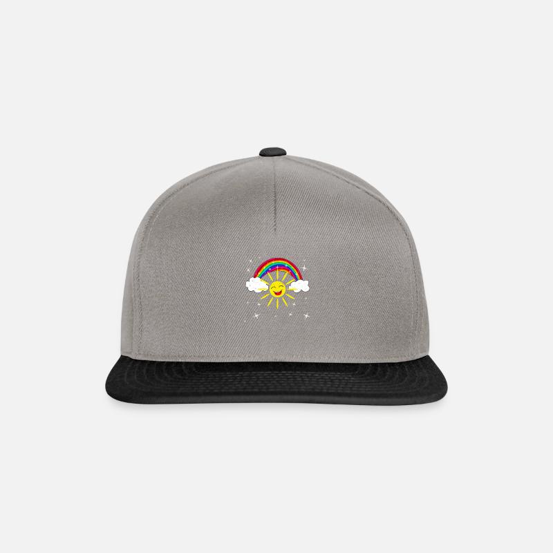 Regenbogen Lachende Sonne Geschenk für Kinder - Snapback Cap - Graphit/Schwarz
