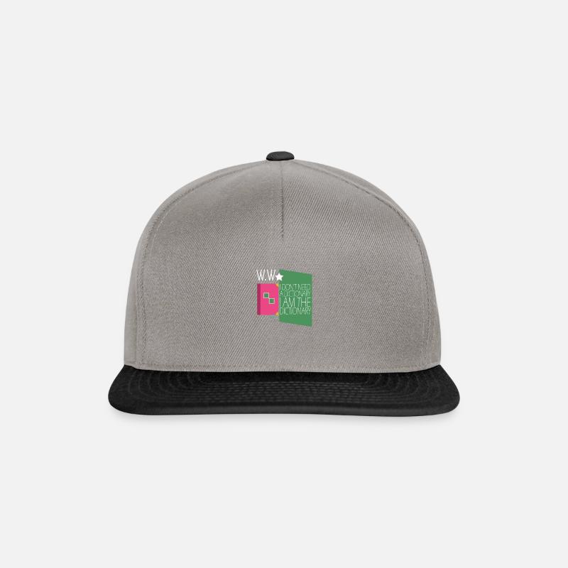 Woerterbuch Lexikon Geschenkidee - Snapback Cap - graphite/black