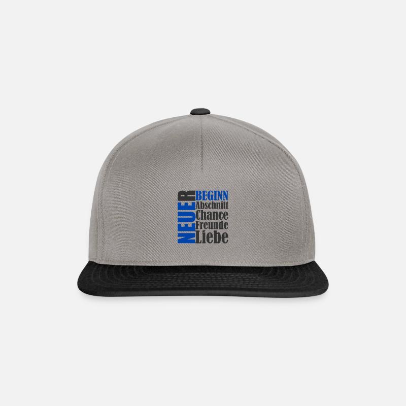 Neuer Lebensabschnitt Beginn Chance Leben Anfang - Snapback Cap - Graphit/Schwarz