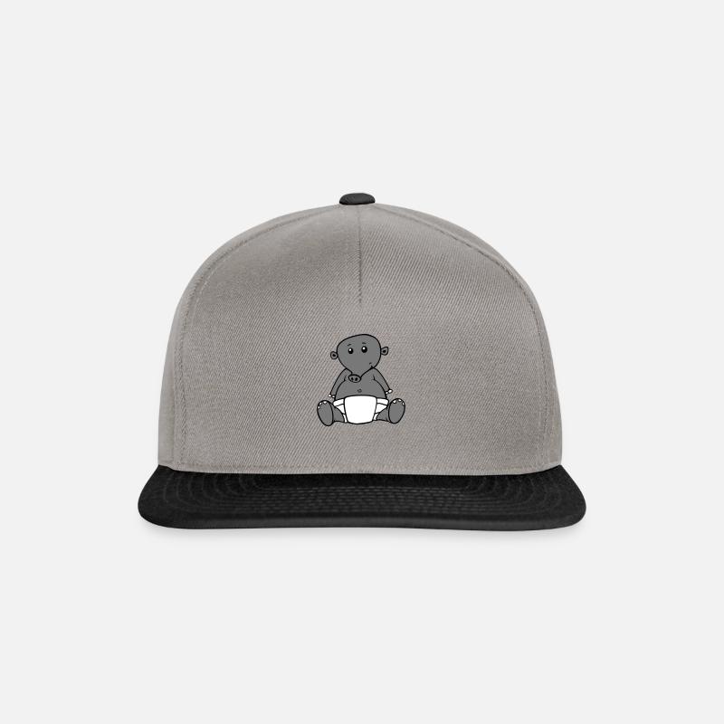 süßer Baby Elefant mit Windel - Snapback Cap - Graphit/Schwarz