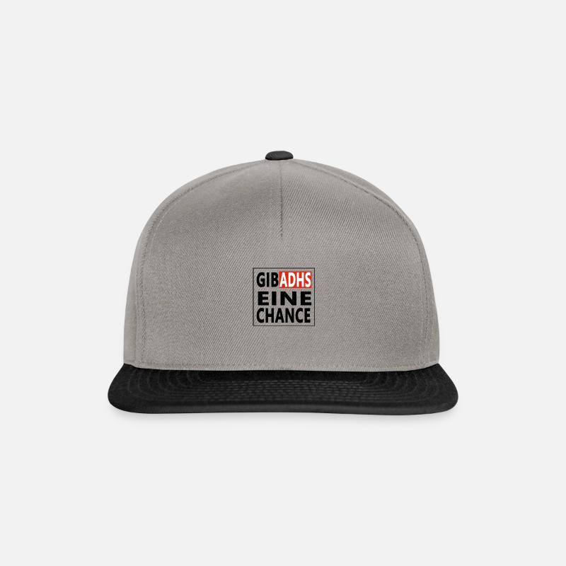 Gib ADHS eine Chance Tshirt Transparent - Snapback Cap - Graphit/Schwarz
