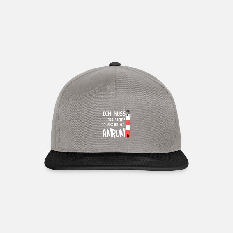 amrum leuchtturm tshirt geschenk - Snapback Cap - Graphit/Schwarz