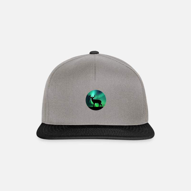 Northern Lights Deer - Snapback Cap - graphite/black