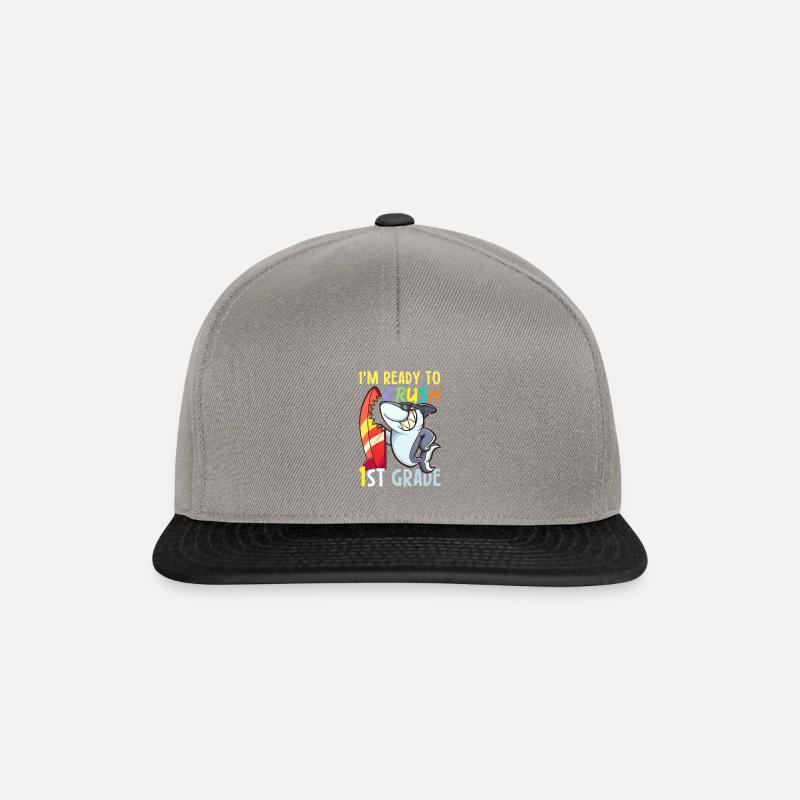 Shark I'm Ready To Crush 1st Grade Back To School - Snapback Cap - graphite/black