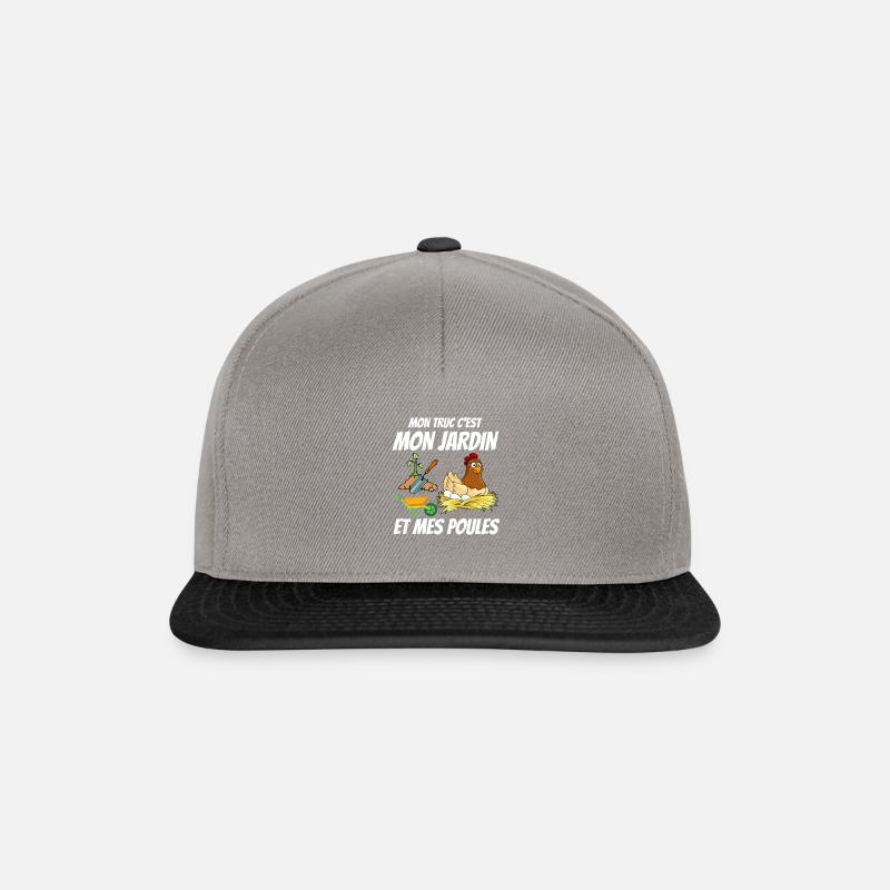 Mon truc c'est mon jardin et mes poules - Casquette snapback - gris graphite/noir