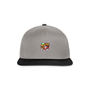 Cool Hamburger & Fries - Fast Food Esser - Snapback Cap - Graphit/Schwarz - Vorne