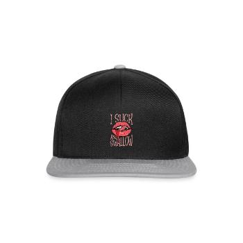 Ich sauge und schlucke - Vampirliebhaber - Snapback Cap - Schwarz/Grau - Vorne