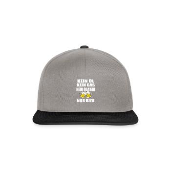 Kein Öl Kein Gas Kein Quatar Nur Bier Fanartikel - Snapback Cap - Graphit/Schwarz - Vorne