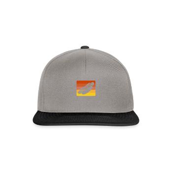 Silhouette eines Hotdogs mit Retro-Hintergrund - - Snapback Cap - Graphit/Schwarz - Vorne