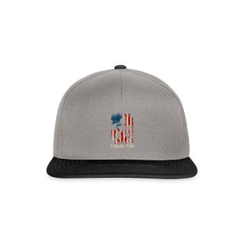 USA American Flag Thank You US Veterans Day - Snapback Cap - graphite/black - Front