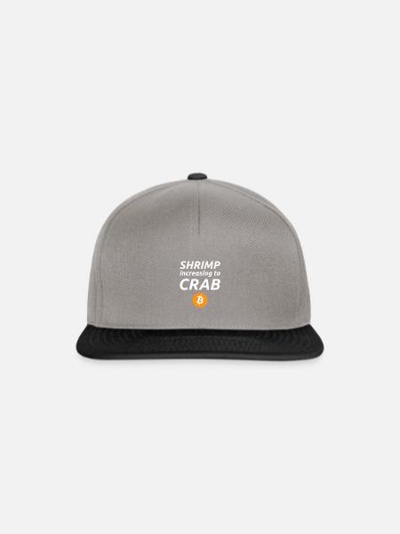 Bitcoin Spruch Shrimp increasing to Crab - Snapback Cap - Graphit/Schwarz