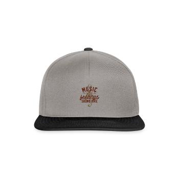 Musik ist, wie Gefühle klingen - Notenschlüssel - Snapback Cap - Graphit/Schwarz - Vorne