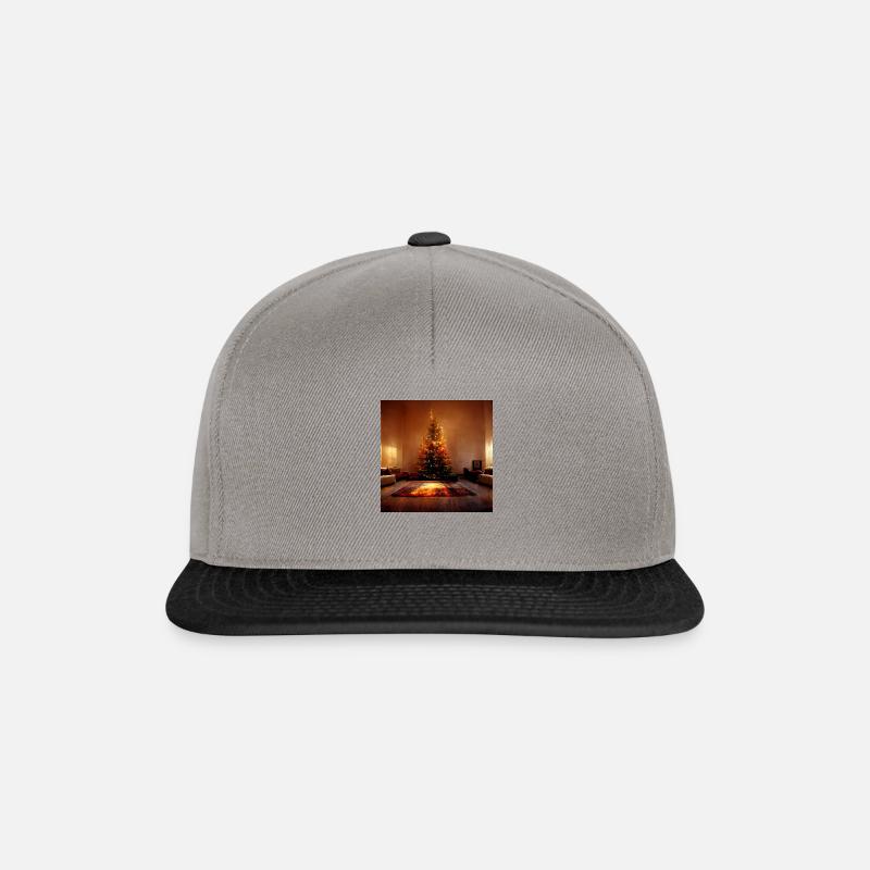 Großer Weihnachtsbaum im Wohnzimmer - Snapback Cap - Graphit/Schwarz