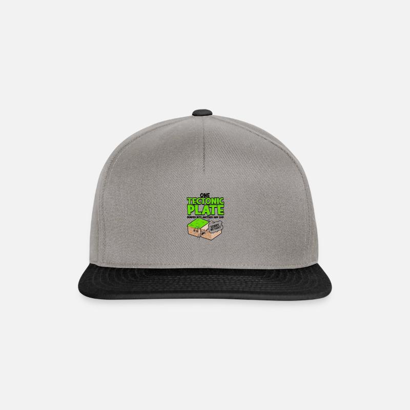 One tectonic plate bumped into another and said - Snapback Cap - graphite/black