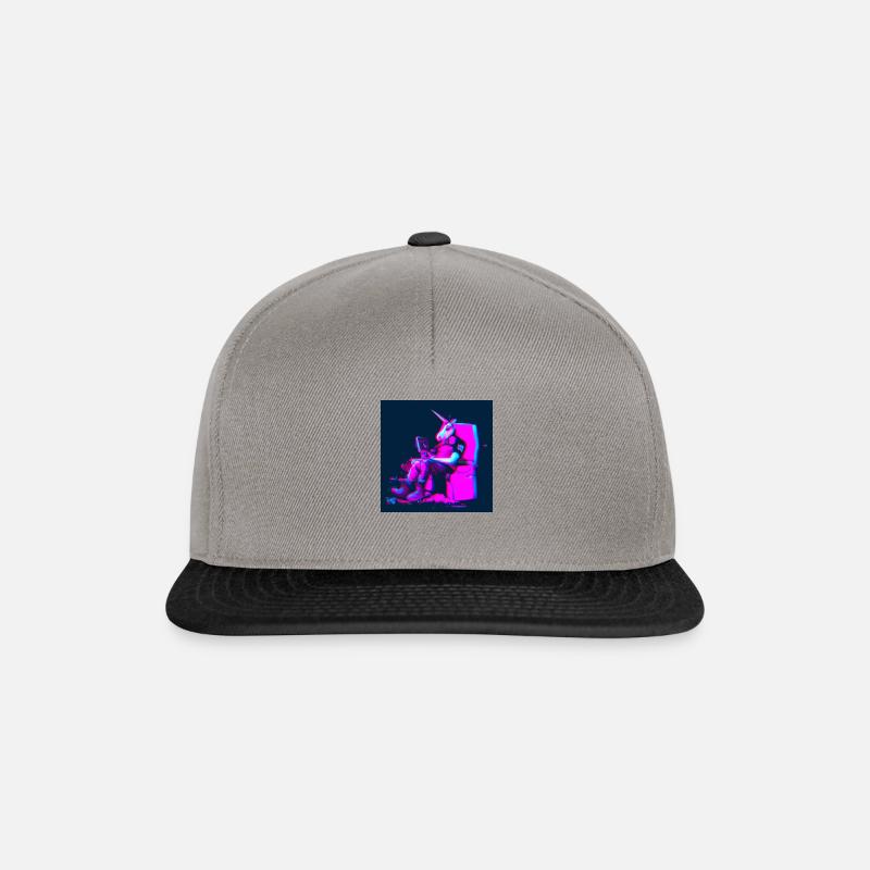 Unicorn Synthwave chill - Snapback Cap - Graphit/Schwarz