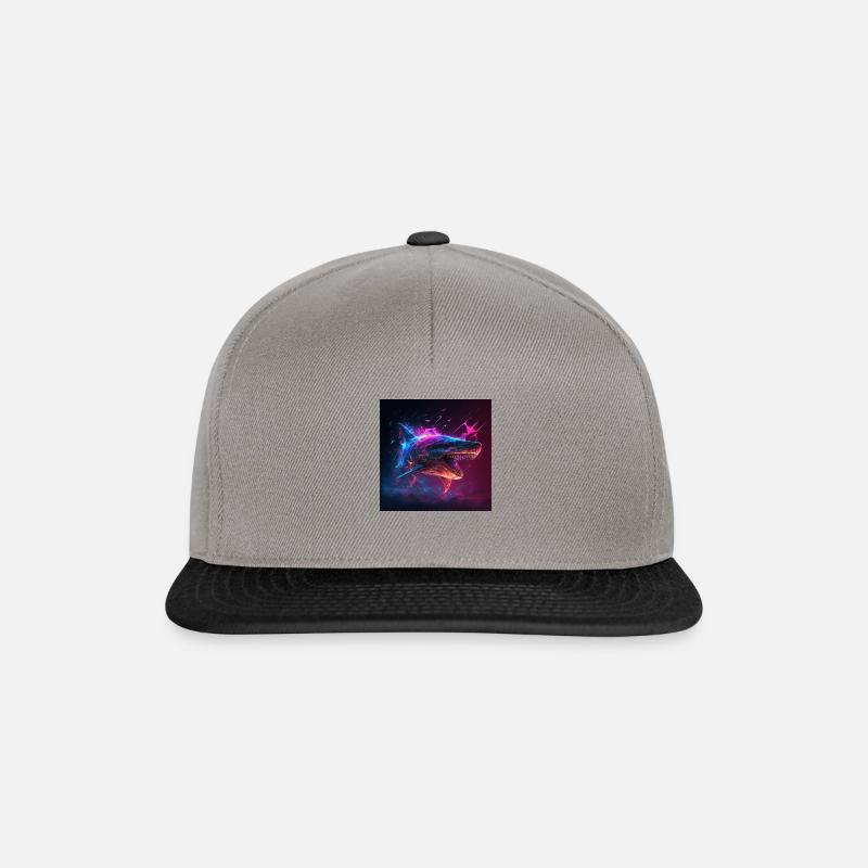 Synthwave Fireshark - Snapback Cap - graphite/black