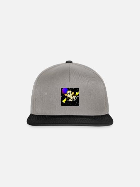 A cartoon of a monkey in space - Snapback Cap - Graphit/Schwarz