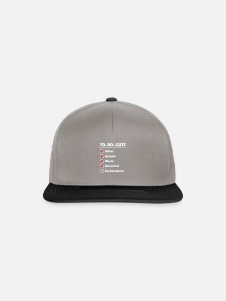 Doktortitel Großverdiener promovieren Gehalt arzt - Snapback Cap - Graphit/Schwarz