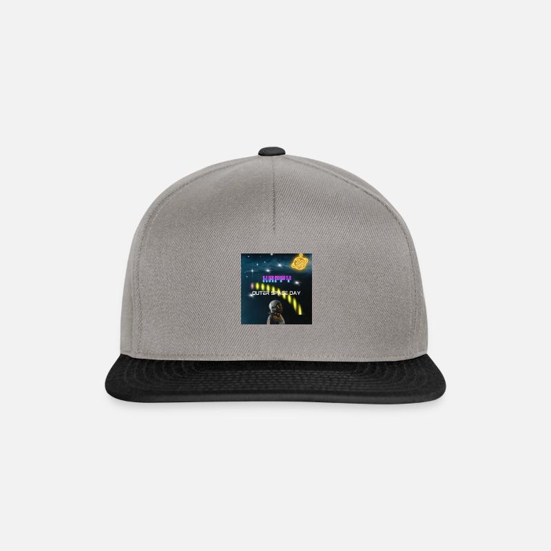White Black Modern Outer Space Day - Snapback Cap - Graphit/Schwarz