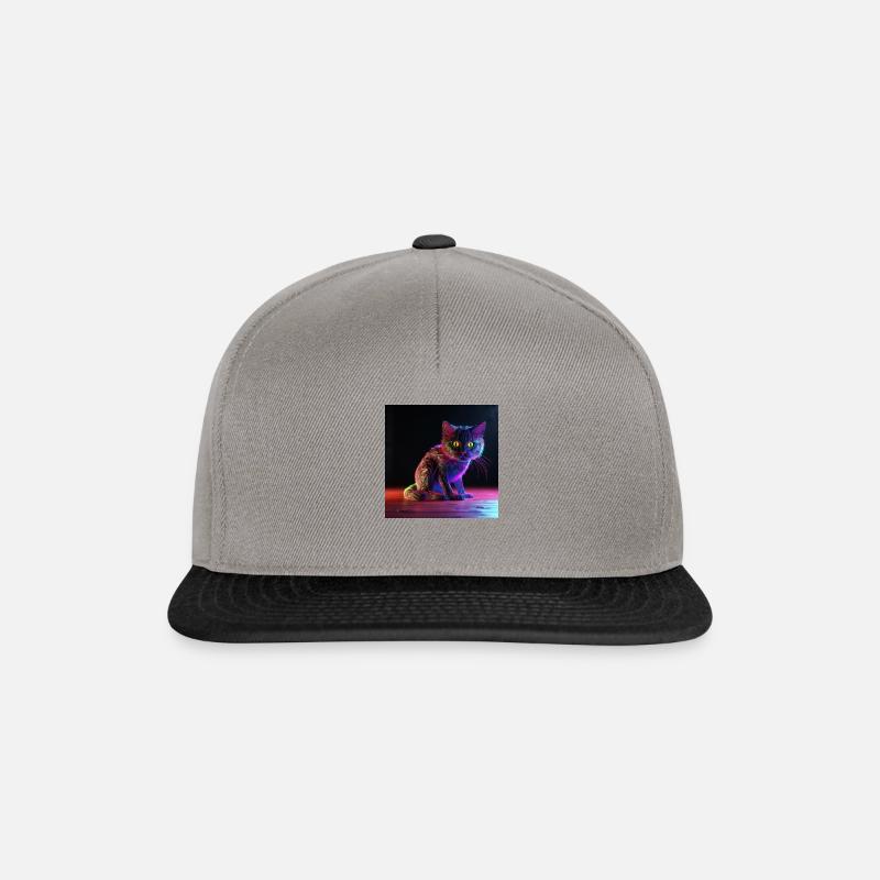 Neon Katze 1 - Snapback Cap - Graphit/Schwarz