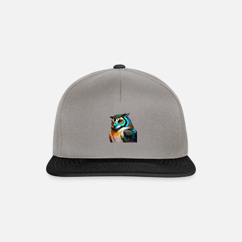 Neonpunk Owl - Snapback Cap - Graphit/Schwarz