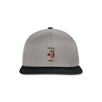 Mon cheval est différent. Cheval fou avec un dicton - Casquette snapback - gris graphite/noir - Devant