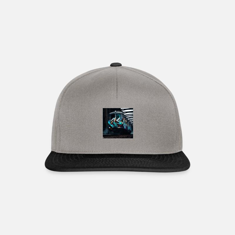 Graffiti Train Artwork - Snapback Cap - Graphit/Schwarz