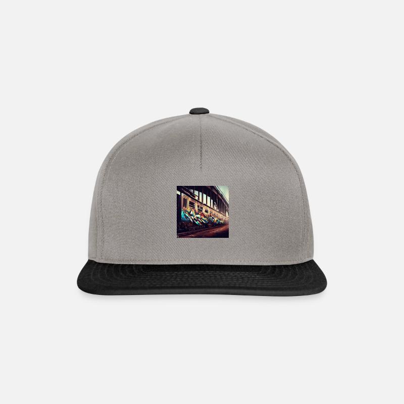 Graffiti Train Artwork - Snapback Cap - Graphit/Schwarz