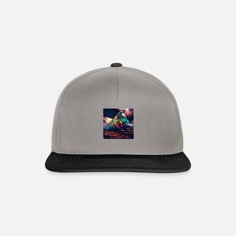Graffiti Train Artwork - Snapback Cap - Graphit/Schwarz